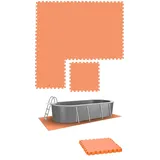 Eyepower Poolmatte 50 x 50 cm 8er Set Orange
