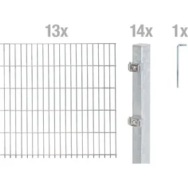 GAH Alberts Doppelstabmattenzaun 2600 x 100 cm Silber/Metall
