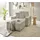OTTO home Loveseat FINNLEY Cord 120 x 85 x 166 cm Beige mit Hocker