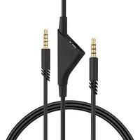 kwmobile Kopfhörerkabel kompatibel mit Logitech Astro A50 / A40TR / A40 / A30 / A10 - Ersatz Kabel 200 cm mit Lautstärkeregler - 3.5mm Klinke - Schwarz