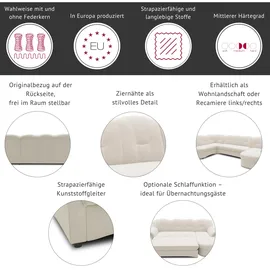 DOMO collection Ecksofa »Flores Schlafsofa, B/T/H: 233/142/86 cm, L-Form« wahlweise mit Bettfunktion, wahlweise mit Federkern, auch in Leder braun