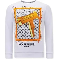 Tony Backer  Sweatshirt En Uzi Does It  in Weiss, EU XL