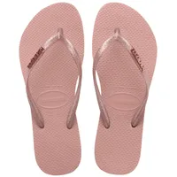 Havaianas Damen Slim Logo Metallic Flip Flops, Crocus Rose Aprikosenrot, 39/40 EU (EU 41/42) - 39/40 EU