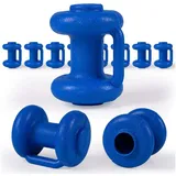 Kinetic Sports Trampolin Endkappen-Set 8 Stück Universal Pfostenkappen Abschlusskappen Abdeckung für Netzstangen, Ø 25 mm, Blau