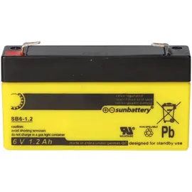 Sun Battery SB6-1.2V0 AGM Akku 6V 1,2Ah Blei-Vlies-Akku