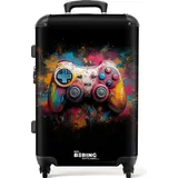 NoBoringSuitcases.com NoBoringSuitcases.com® Handgepäck Koffer Reisekoffer, Reisetasche Mit Farbe beschmierter Gamecontroller - Kombinationsschloss TSA Schloss, Koffer Klein, Graffiti-Druck