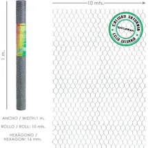 Saturnia - Enrejado Triple Torsion 16/100 Cm. Rollo 10 Metros Uso Domestico