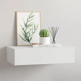 vidaXL Wandregal mit Schublade 40 x 23,5 x 10 cm Weiß