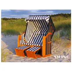 Swing&Harmonie LED - Strandkorb XXL - 118cm inkl. Abdeckcover Volllieger Ostsee Sonneninsel Rattan Möbel Polyrattan - versch. Ausführungen