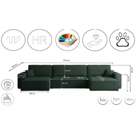 kaiser möbel Ecksofa mit schlaffunktion und bettkasten, BEST U XL stoff Poso und Verita, Komfortabler Schaumstoff, Schlaffunktion, Bettkasten grün