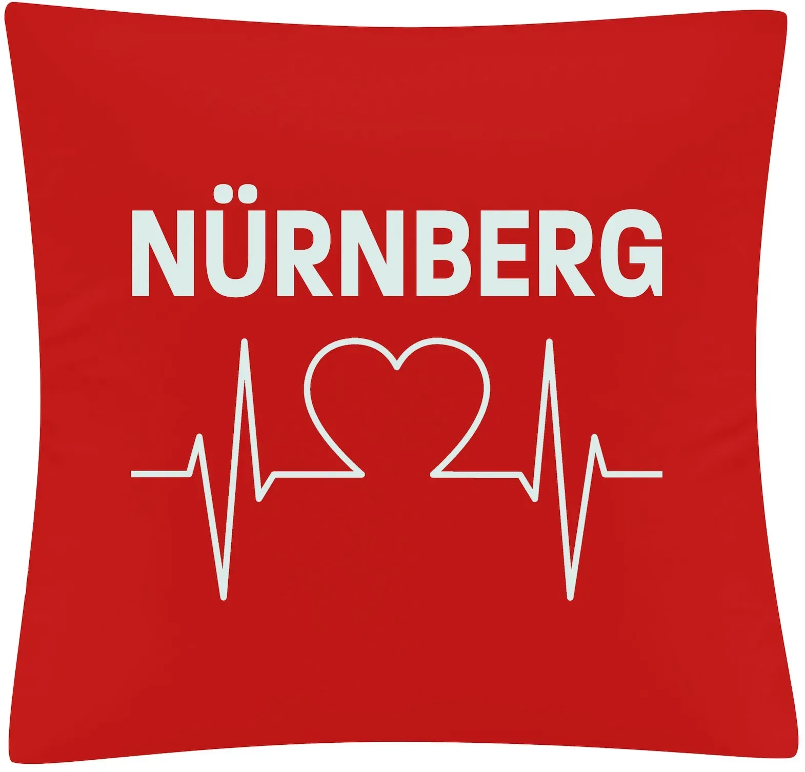 multifanshop® Kissenbezug  - Nürnberg - Herzschlag - Druck weiß