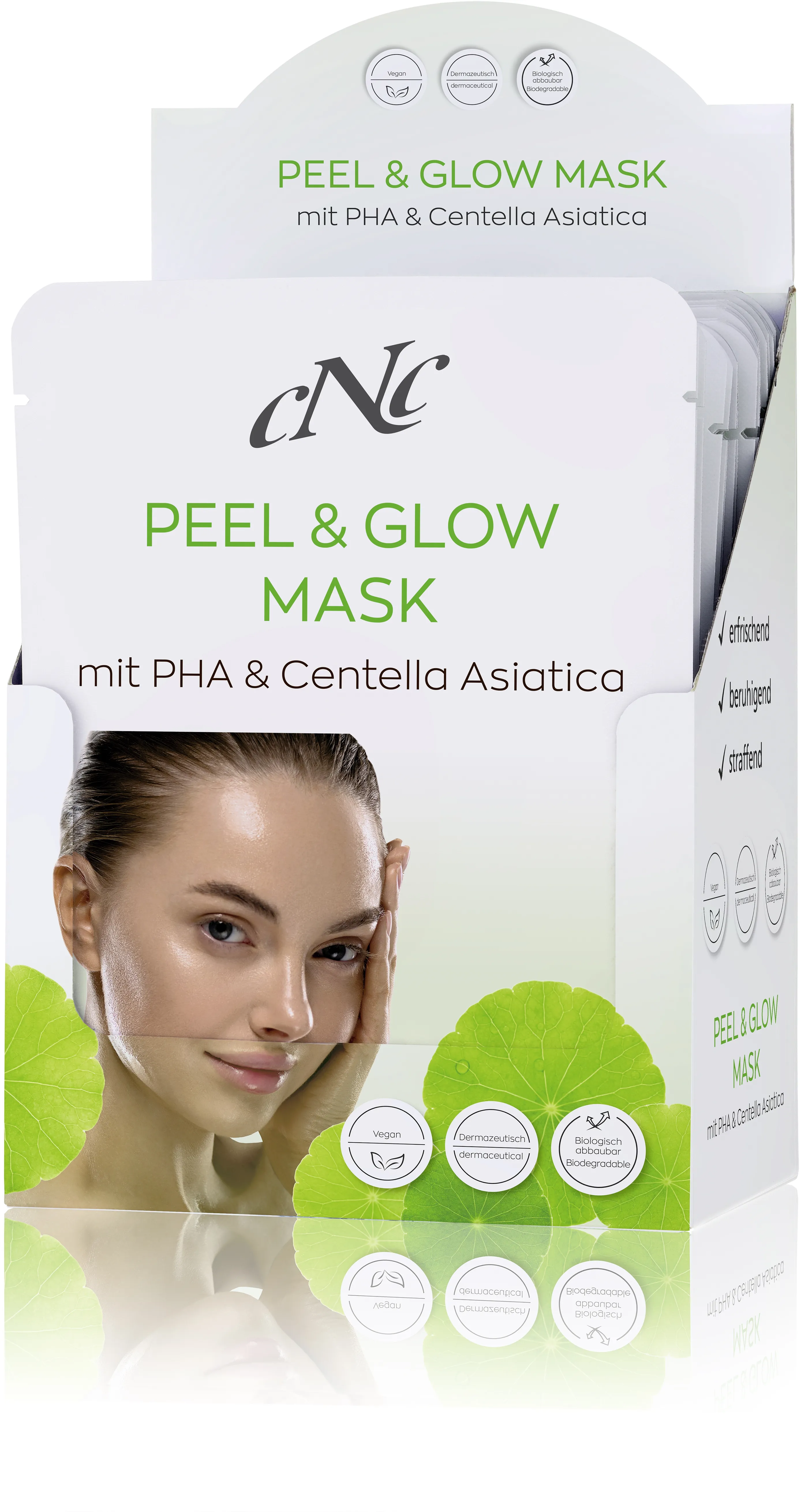 CNC Cosmetic Peel & Glow Mask mit PHA & Centella Asiatica 20 Stück.