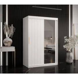 abiks möbel Schwebetürenschrank RIFLO WAVE 120 x 200 x 62 cm Weiß