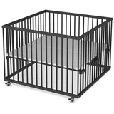 Laufgitter 100x100 cm - Black Edition Laufstall für Babys - Premium Kollektion