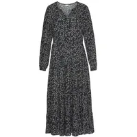 LASCANA Maxikleid Blumenprint Schwarz/Creme 38