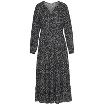 LASCANA Maxikleid Blumenprint Schwarz/Creme 38