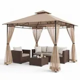 Sekey Pavillon 3x3 m mit Moskitonetz Doppeldach Wasserdicht Windfest