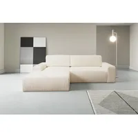 werk2 Ecksofa WERK2 "Rotterdam-L, kuschelweicher Cord oder Breitcord, L-Form, Breite 267 cm", beige (creme), B:267cm H:85cm T:165cm, 100% Polyester, Sofas, Ecksofa, Design Ecksofa mit Schlaffunktion & Bettkasten, Breitcord, Creme