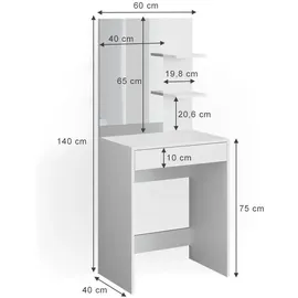 Vicco Schminktisch Isabelle, Weiß, 60 cm,