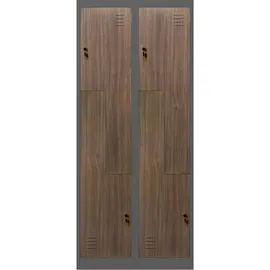 Jan Nowak Z02 Spind Umkleideschrank 185 x 80 x 45 cm Anthrazit/Nussbaum