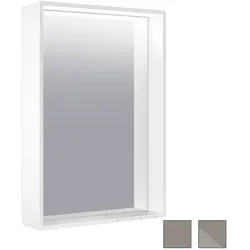 Keuco X-Line Badspiegel 100x70 cm mit Lichtfarbe & Heizung, Spiegel, inox