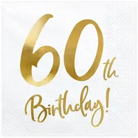 Partydeco 60. Geburtstag 20 Servietten gold