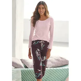 s.Oliver Damen Pyjamahose bordeaux-geblümt Gr.32/34