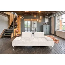 KAWOLA Sofa WIOLO Schlafsofa Daybed velvet cremeweiß