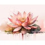 Rosa Lotus Malen nach Zahlen Erwachsene, Rosa Lotus Malen nach Zahlen, Malen nach Zahlen de Pinsel und Acrylfarbe, 16X20 Inch Rosa Lotus Flammen Malen nach Zahlen Erwachsene Familie und Freundes