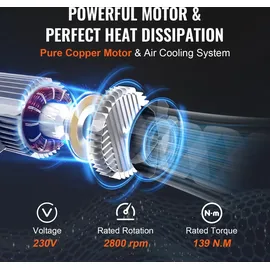 Vevor Elektrische Seilwinde mit 4,2 m kabelgebundener Fernbedienung, 12 m Hubhöhe mit Einzelkabel, Einzel-/Doppelschlingen, Not-Aus, Hebezeug für Garage, Lager, Fabrik