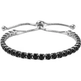 FIRETTI Armband Kupfer versilbert mit Zirkonia schwarz 23 cm