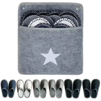 KUWUNG 6 Paar GäStehausschuhe, Filzpantoffeln Herren Damen, gästepantoffeln set mit Aufbewahrungstasche, Hausschuhe Gäste, 6er Gäste hausschuhe set, für Familie, Hotel oder Reisen - 40 2/3 EU