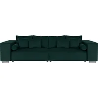 Big-Sofa INOSIGN "Aliya" Sofas Gr. B/H/T: 290cm x 80cm x 110cm, Samtoptik, blau (petrol) incl. Bettfunktion und Bettkasten, Breite 290 cm,incl. Zierkissen