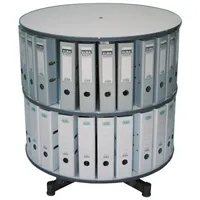 REEF Ordnerdrehsäule hellgrau bis zu 48 Ordner, Etagen einzeln drehbar, H: 84,0 cm