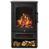 autolock Elektrokamin Elektrokamin mit Heizung,elektrischer Kamin mit LED Flammeneffekt, 1000/2000 W Dekokamin mit Thermostat,elektrisch Kaminfeuer Kaminofen schwarz