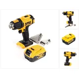 DeWalt DCE 530 N Akku Heißluftpistole 18V 530°C + 1x Akku 5,0Ah + Flächen- und Reflektordüse - ohne