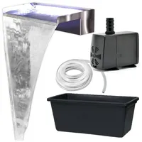 Köhko Wasserfall-Set Akaka (Länge 60 cm) aus Edelstahl matt