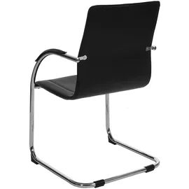 Mendler 2er-Set Esszimmerstuhl Samara, Freischwinger Küchenstuhl Lehnstuhl Stuhl, Stahl - schwarz