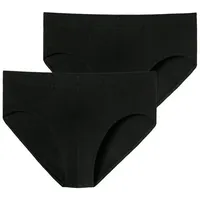SCHIESSER Slip unifarben schwarz M 2er Pack
