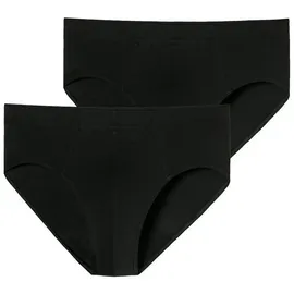SCHIESSER Slip unifarben schwarz M 2er Pack