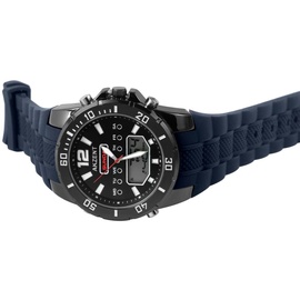 Akzent Herren-Uhr Silikon Leuchtzeiger Analog Digital 2420025 Blau