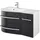 WELLTIME Waschtisch OSLO, Breite 90cm, geschwungene Form, Ablage rechts grau