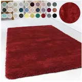 Esprit Hochflor-Teppich Relaxx ESP-4150, rund, Höhe: 25 mm, Wohnzimmer, sehr große Farbauswahl, weicher dichter Hochflor rot Ø 200 cm x 25 mm