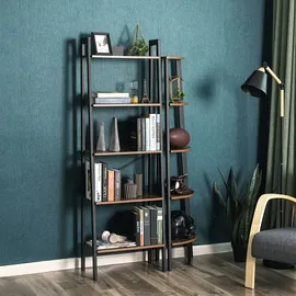 VASAGLE Bücherregal 56 x 34 x 172 cm Braun/Schwarz