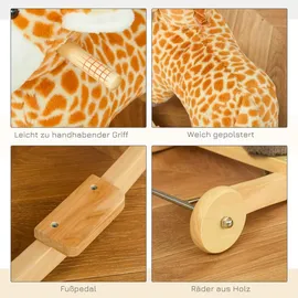 Homcom Schaukeltier Babyschaukel Giraffen-Design Geld - Gelb