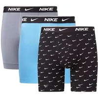 Nike Boxershorts Everyday Cotton Stretch Swoosh Print/Grau/Blau L