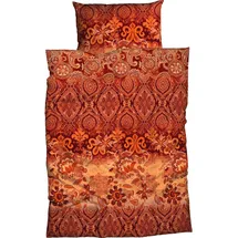 Casatex Suzani Blütendesign Orange 155 x 220 cm + 2 x 80 x 80 cm