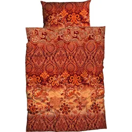 Casatex Suzani Blütendesign Orange 155 x 220 cm + 2 x 80 x 80 cm