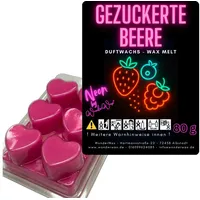 WonderWax Duftwachs WonderWax® Neon Duftwachs 6 Herzen (Gezuckerte Beeren), Duftrichtung: Gezuckerte Beeren