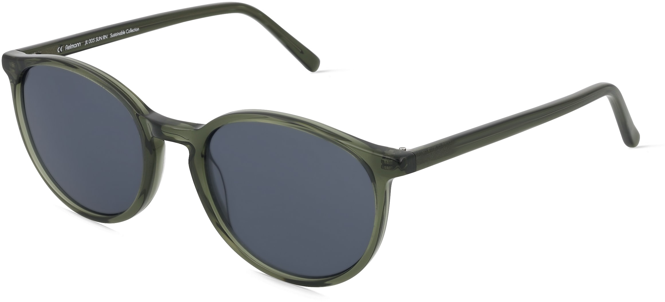 Fielmann JIL 005 SUN RN Unisex-Sonnenbrille Vollrand Panto Kunststoff-Gestell, grün